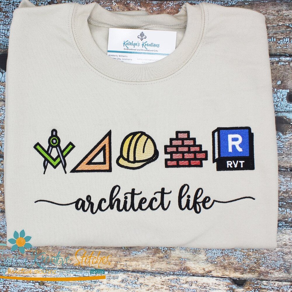 NEW Architect Life Icon Embroidered Sweatshirt - Small